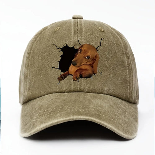 Vintage Cartoon Puppy Baseball Cap