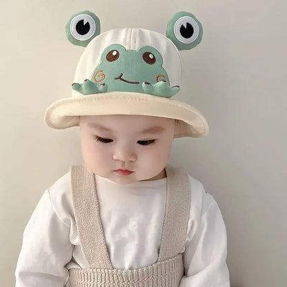 Spring Summer Baby Cartoon Frog Bucket Hat Kids Cute