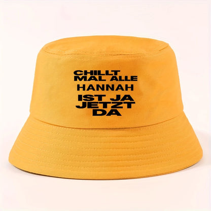 Bold Text Packable Summer Bucket Hat