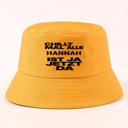 Bold Text Packable Summer Bucket Hat