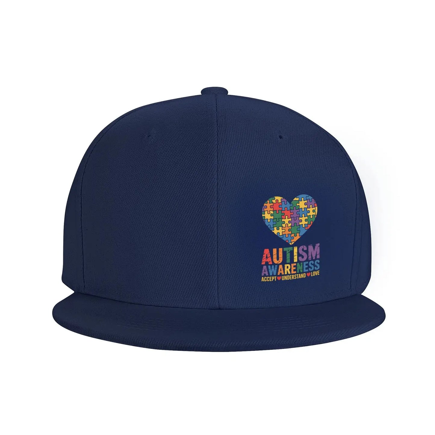 Humorous Autism Awareness Puzzle Heart Snapback Cap