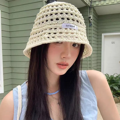 Summer Hollow Crochet Beach Bucket Hat