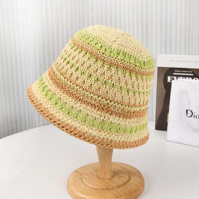Gradient Striped Beach Fisherman Bucket Hat