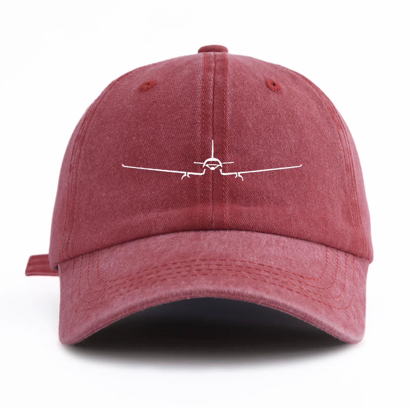 Airplane Print Washed Baseball Cap