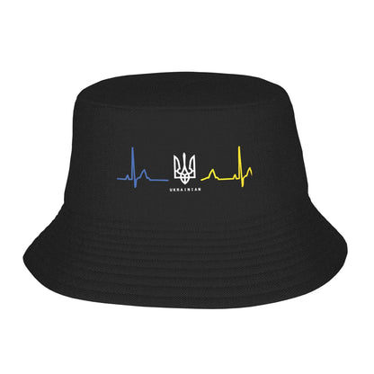 Ukraine Tryzub Heartbeat Bucket Hat