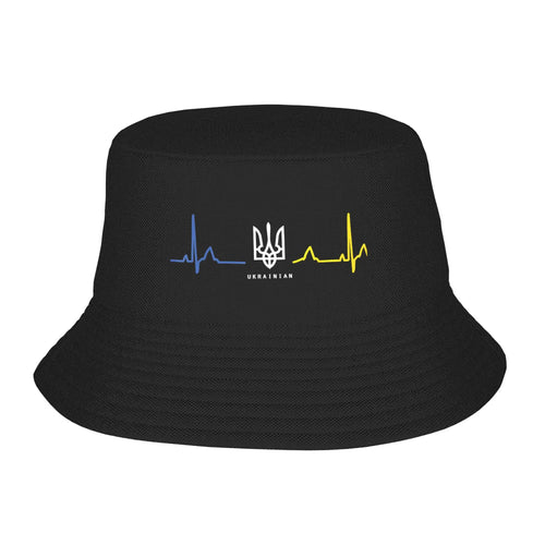 Ukraine Tryzub Heartbeat Bucket Hat