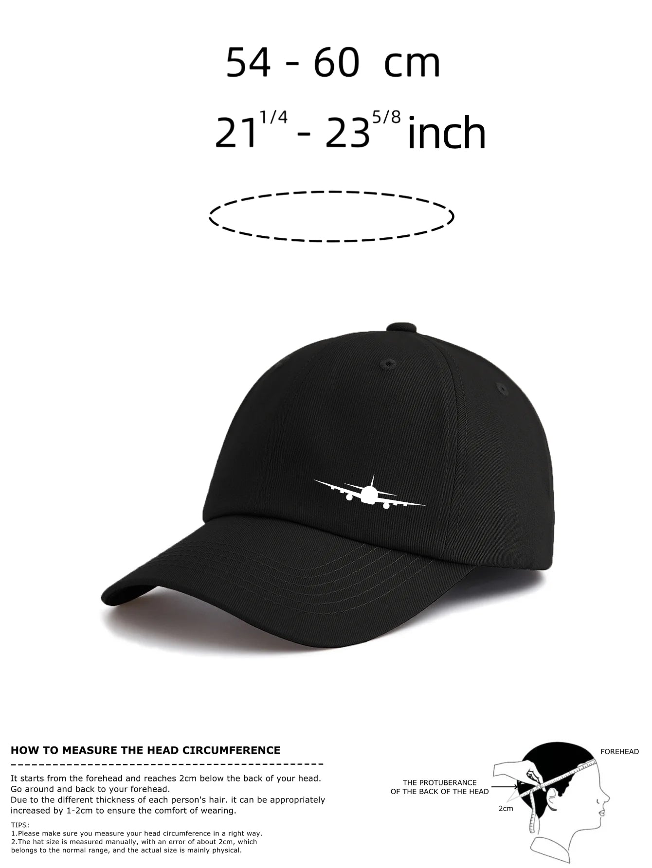 1pc Airplane Print Baseball Cap For Adults