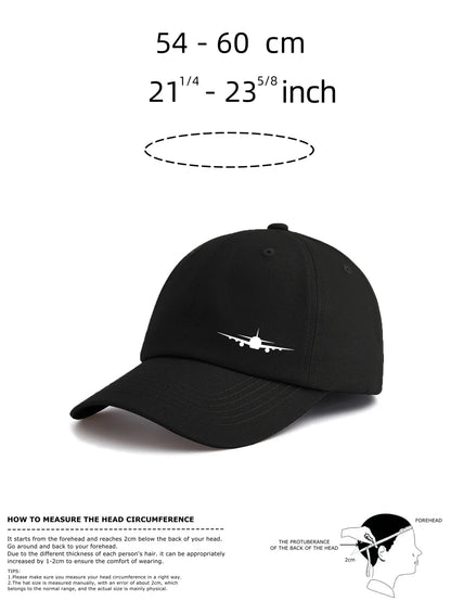 1pc Airplane Print Baseball Cap For Adults