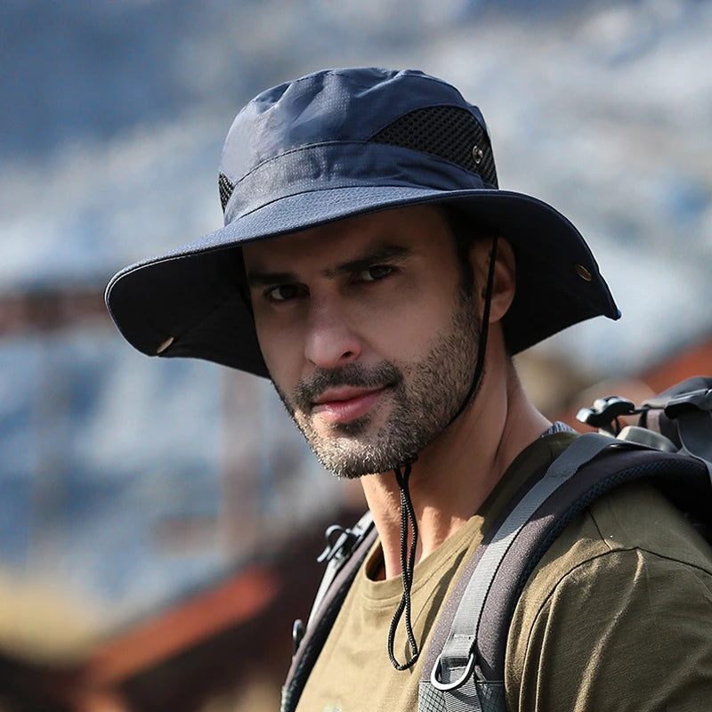 Anti-UV Mesh Wide Brim Outdoor Bucket Hat
