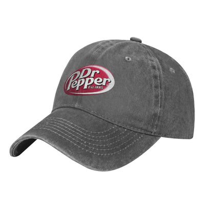 Dr Pepper Letter Baseball Cap Casual Distressed Washed Drink Snapback Hat For Men Women Outdoor Summer Adjustable Hats Cap