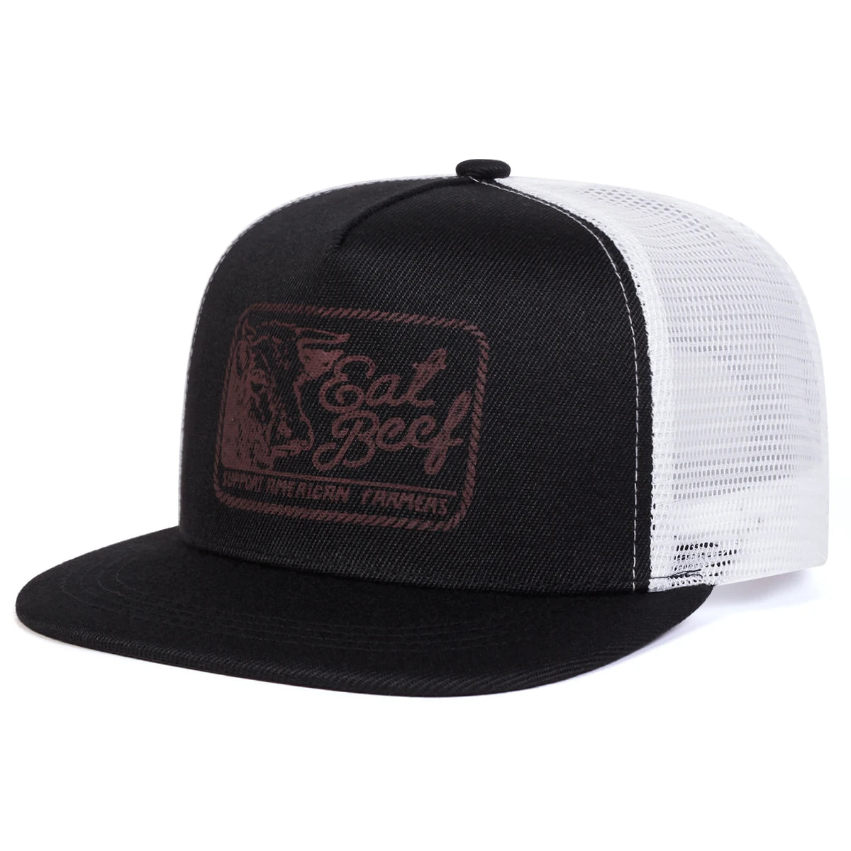 EAT BEEF Embroidery Casual Snapback Cap