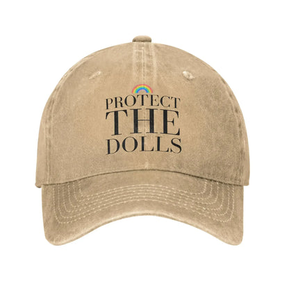 Protect The Dolls Distressed Denim Baseball Cap