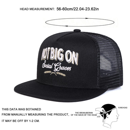 NOT BIG ON Embroidery Casual Snapback Cap