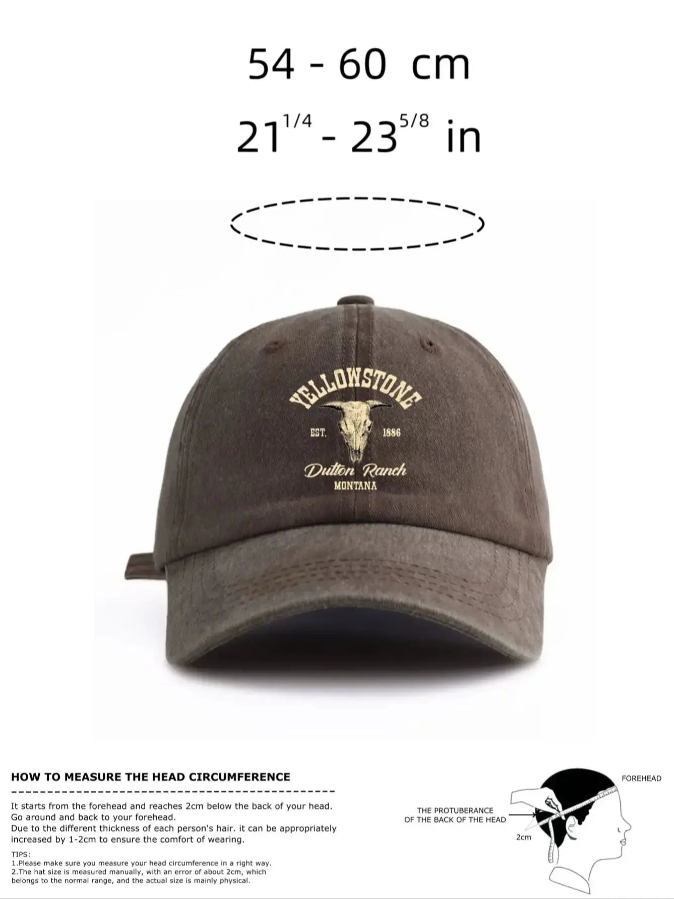 Yellowstone Print Washed Baseball Cap