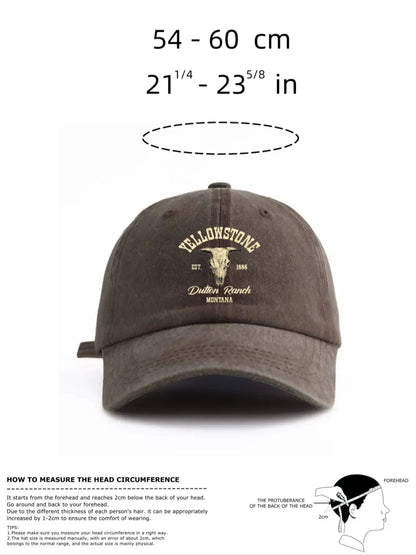 Yellowstone Print Washed Baseball Cap