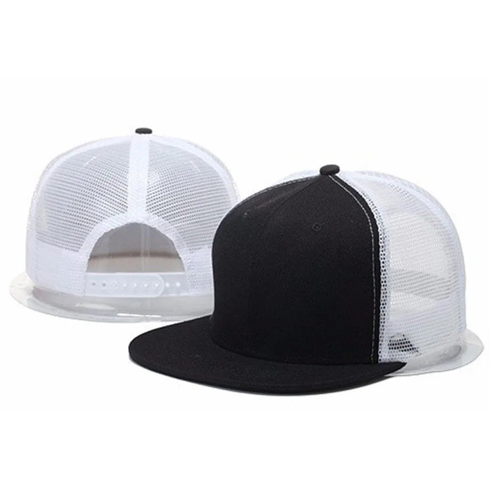 Rivet Embellished Hip-Hop Mesh Visor Snapback Cap