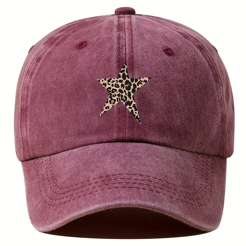 Retro Leopard Star Print Baseball Cap