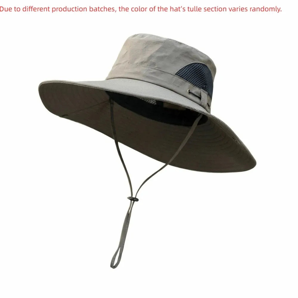 Foldable Large Brim Polyester UV Protection Bucket Hat