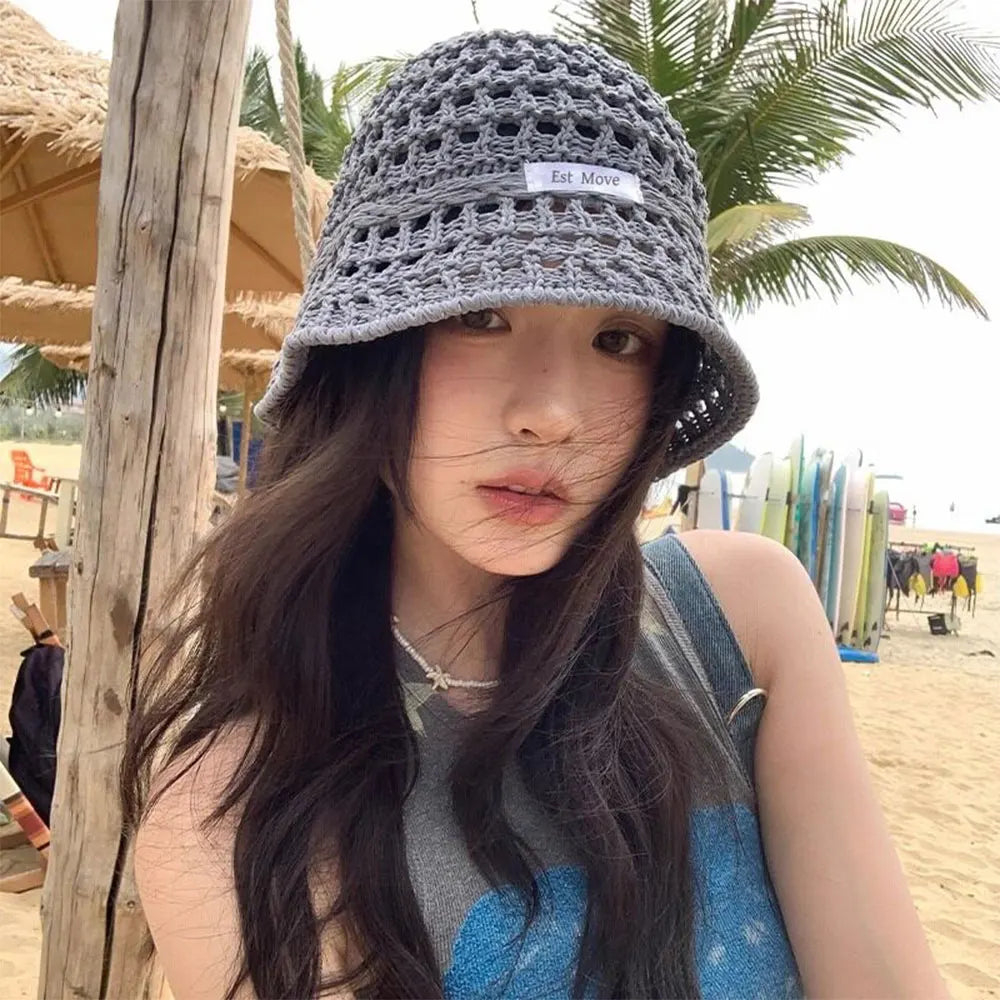Summer Hollow Crochet Beach Bucket Hat
