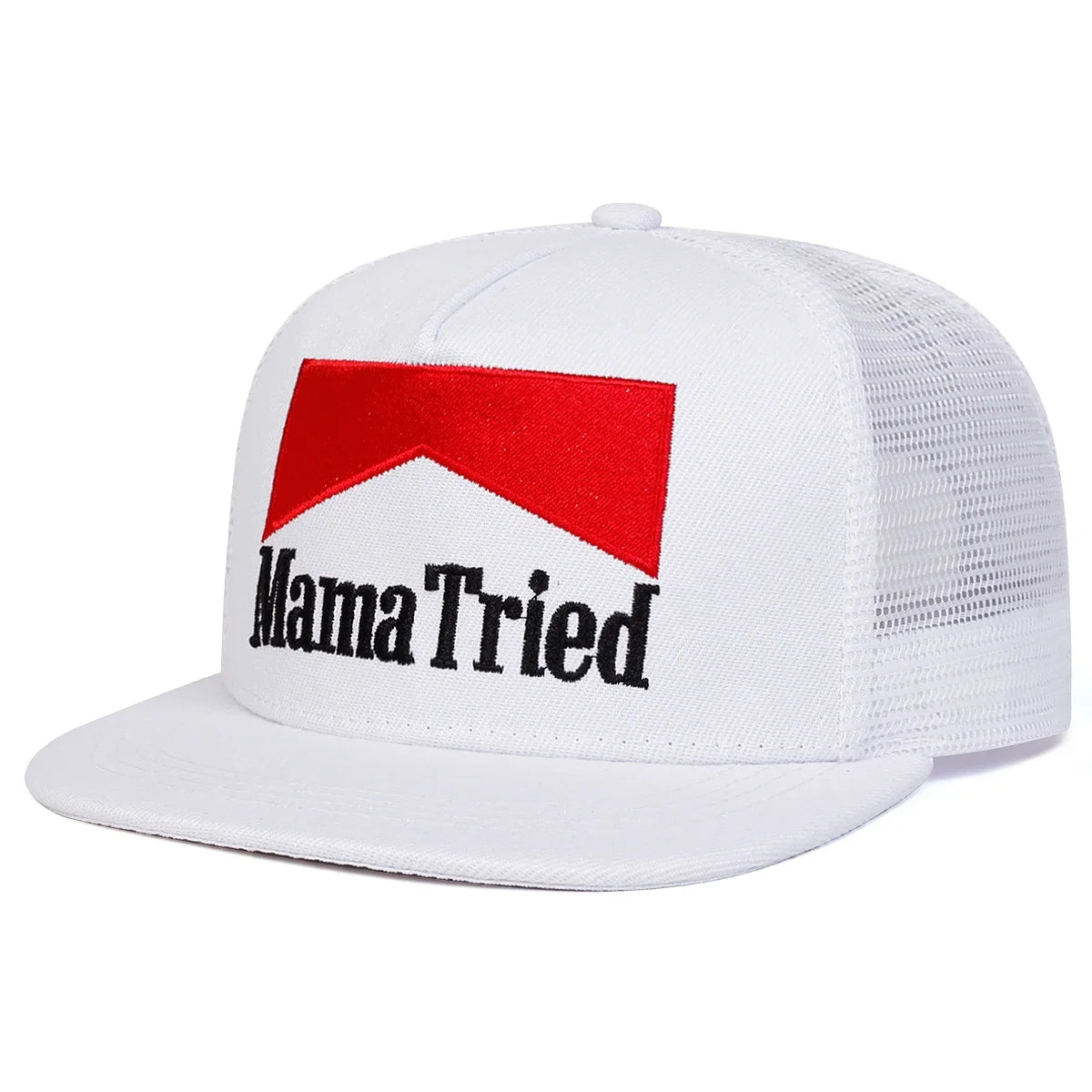 Unisex Mama Tried Embroidered Mesh Trucker Snapback Cap