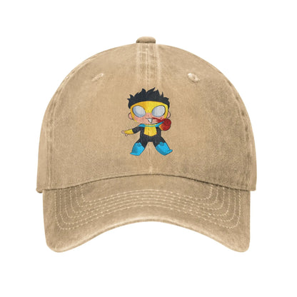 Invincible Omniman Distressed Denim Baseball Cap