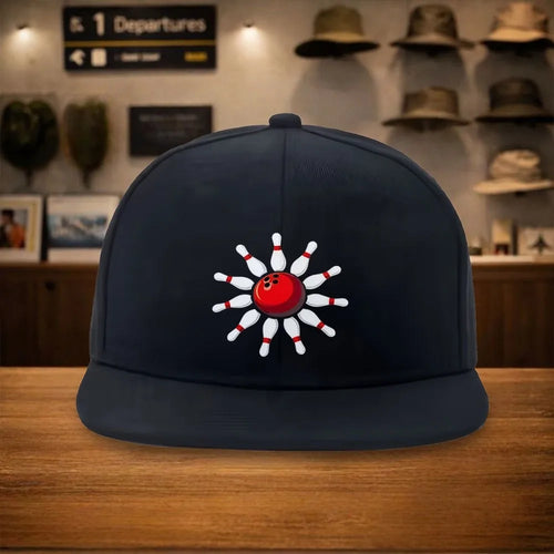 Bowling Pin Sun Graphic Snapback Cap