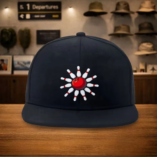 Bowling Pin Sun Graphic Snapback Cap