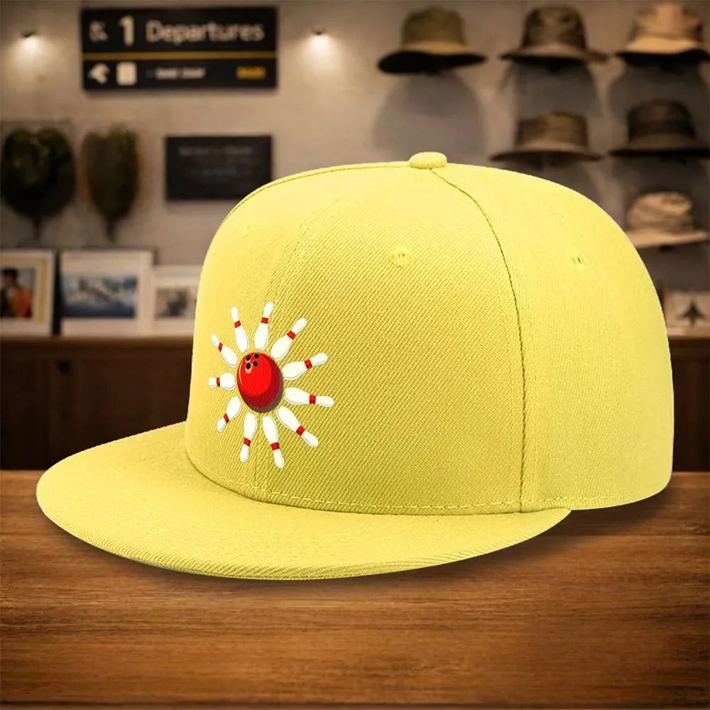 Bowling Pin Sun Graphic Snapback Cap