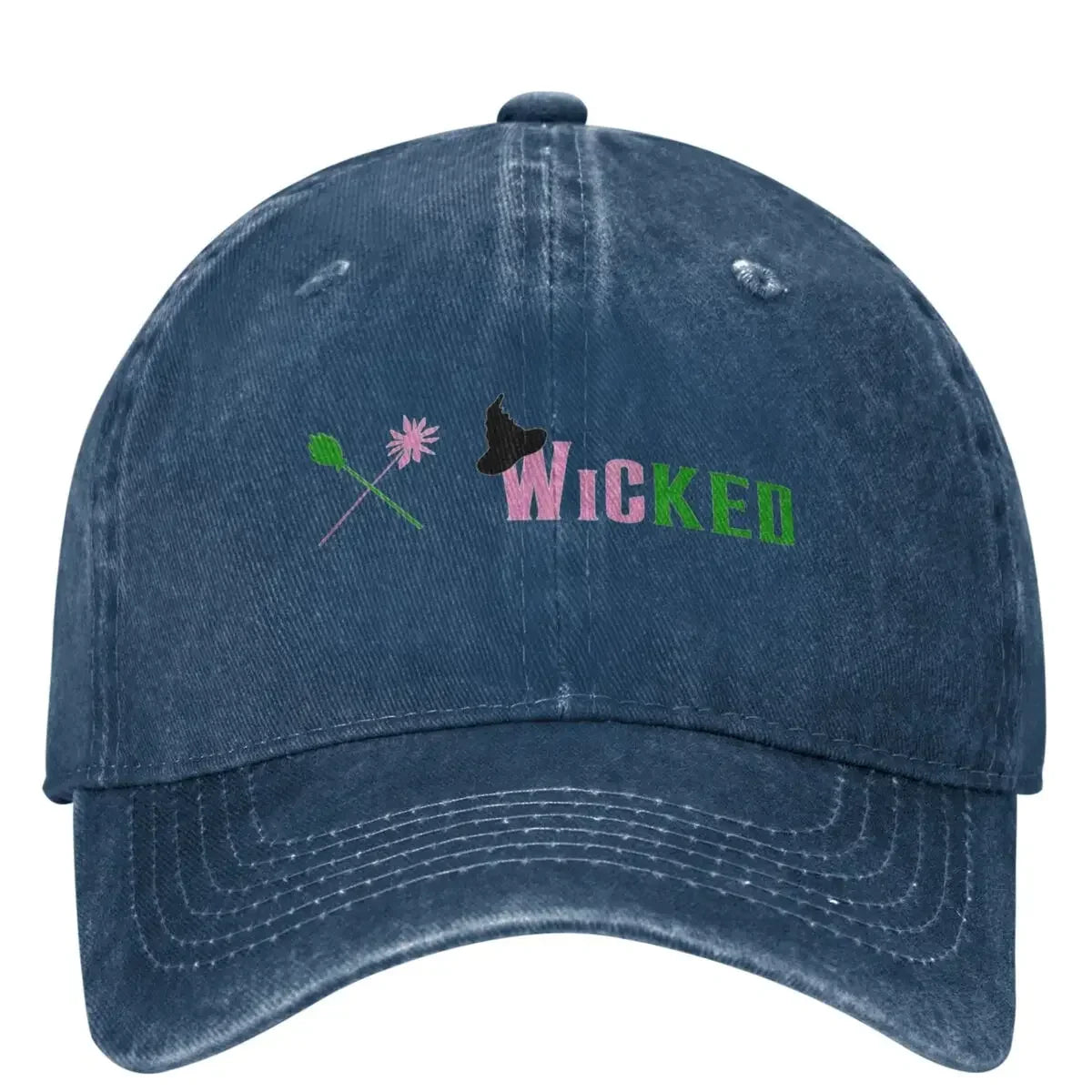 Vintage Frog Cartoon Distressed Denim Baseball Cap