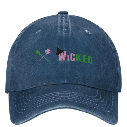 Vintage Frog Cartoon Distressed Denim Baseball Cap