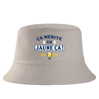 Yellow Beer Lover French Slogan Bucket Hat
