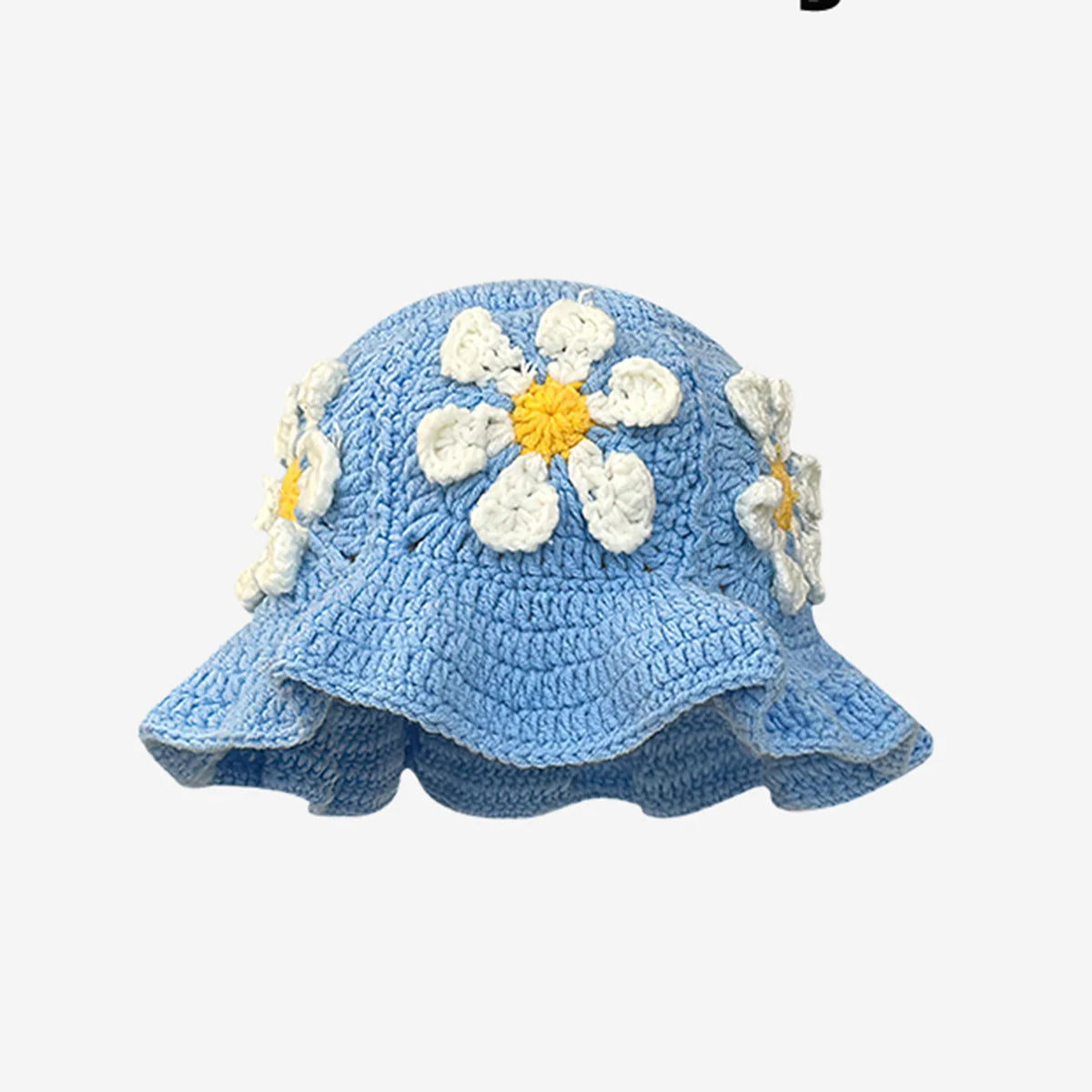 Women Colorful Crochet Wool Bucket Hat