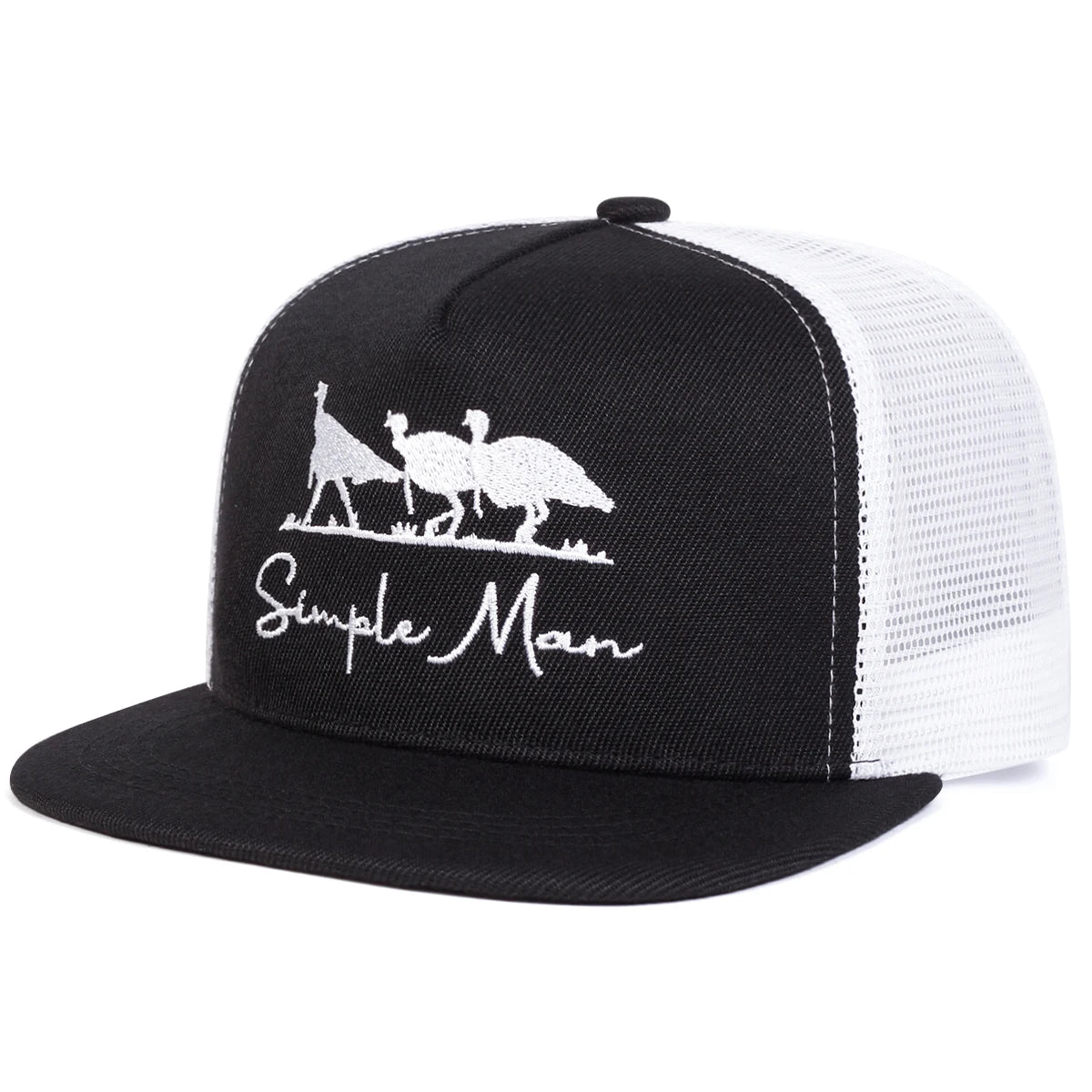 Simple Man Embroidery Casual Snapback Cap