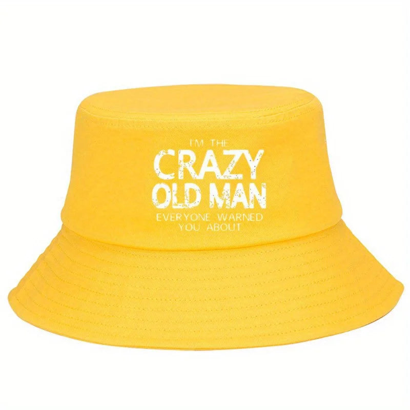 Crazy Old Man Washed Bucket Hat
