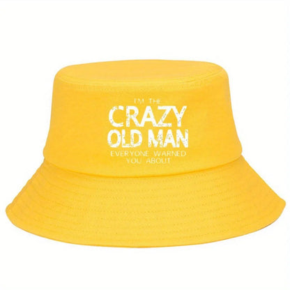Crazy Old Man Washed Bucket Hat