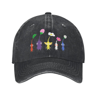 Space Invaders Pixelated Distressed Washed Denim Baseball Cap