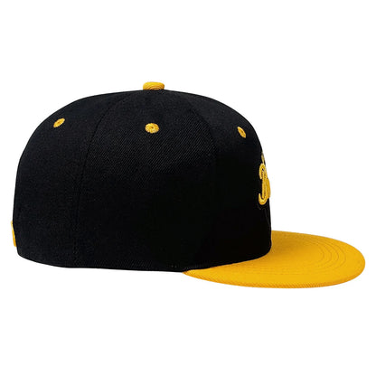 Letter Embroidered Adjustable Flat Brim Snapback Cap