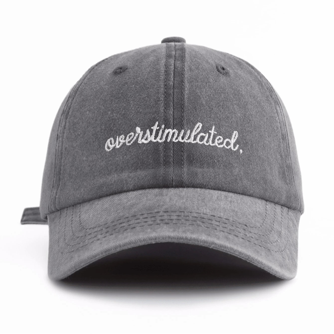 1 Pc Overstimulated Embroidered Washed Baseball Cap