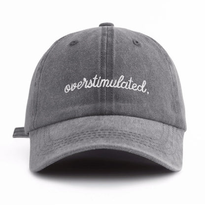 1 Pc Overstimulated Embroidered Washed Baseball Cap