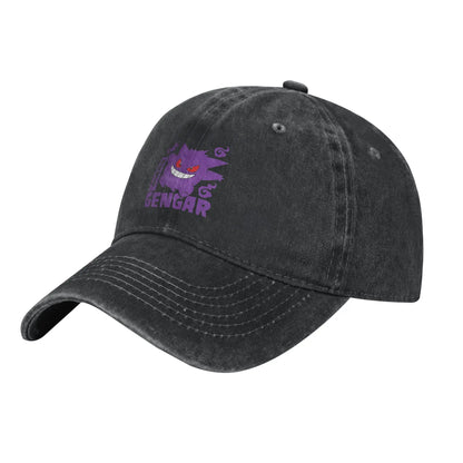 Retro Gengar Cool Graphic Distressed Denim Baseball Cap