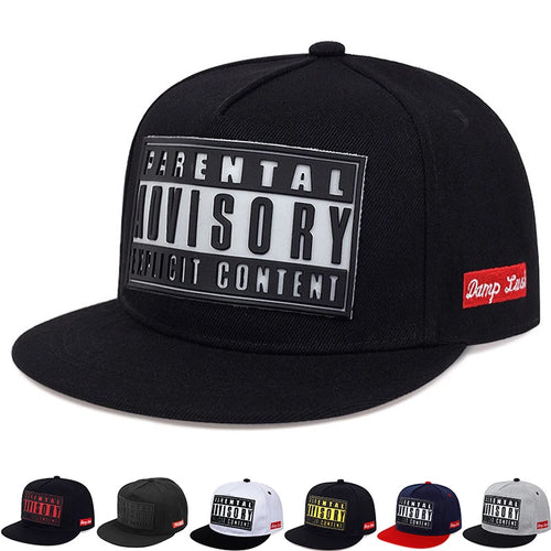 ADVISORY Alphabet Label Flat Brim Unisex Snapback Cap