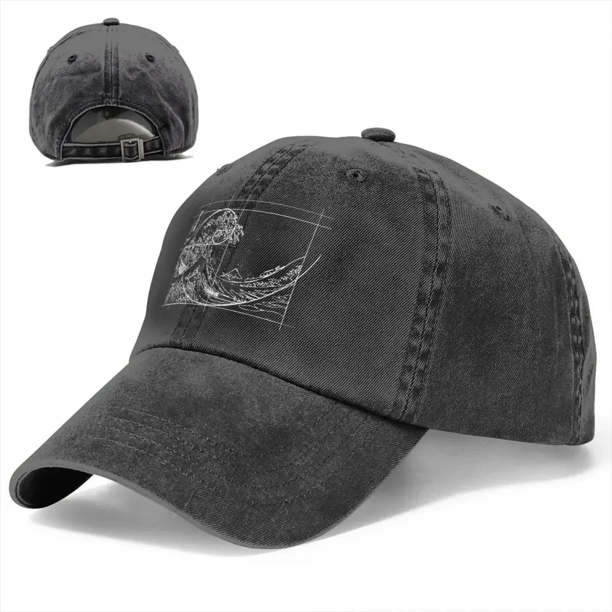 Hokusai Fibonacci Golden Ratio Baseball Cap