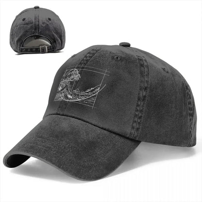 Hokusai Fibonacci Golden Ratio Baseball Cap