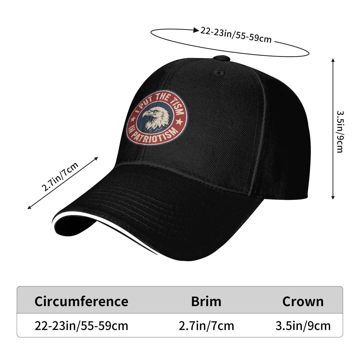I Put The Tism In Patriotism Eagle USA Baseball Cap