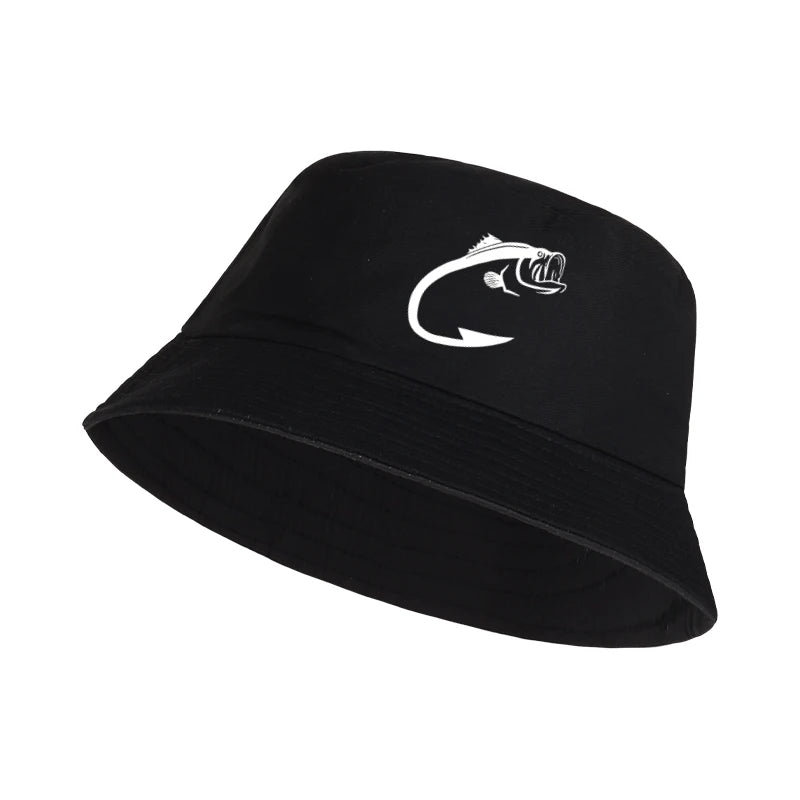 Fish Hook Bass Print Bucket Hat
