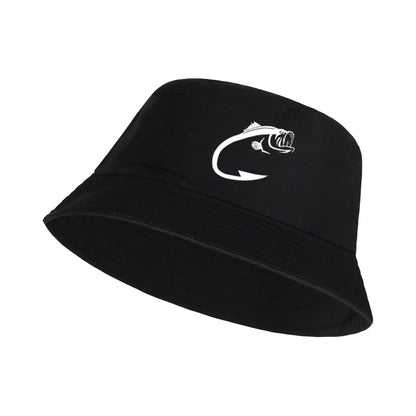 Fish Hook Bass Print Bucket Hat