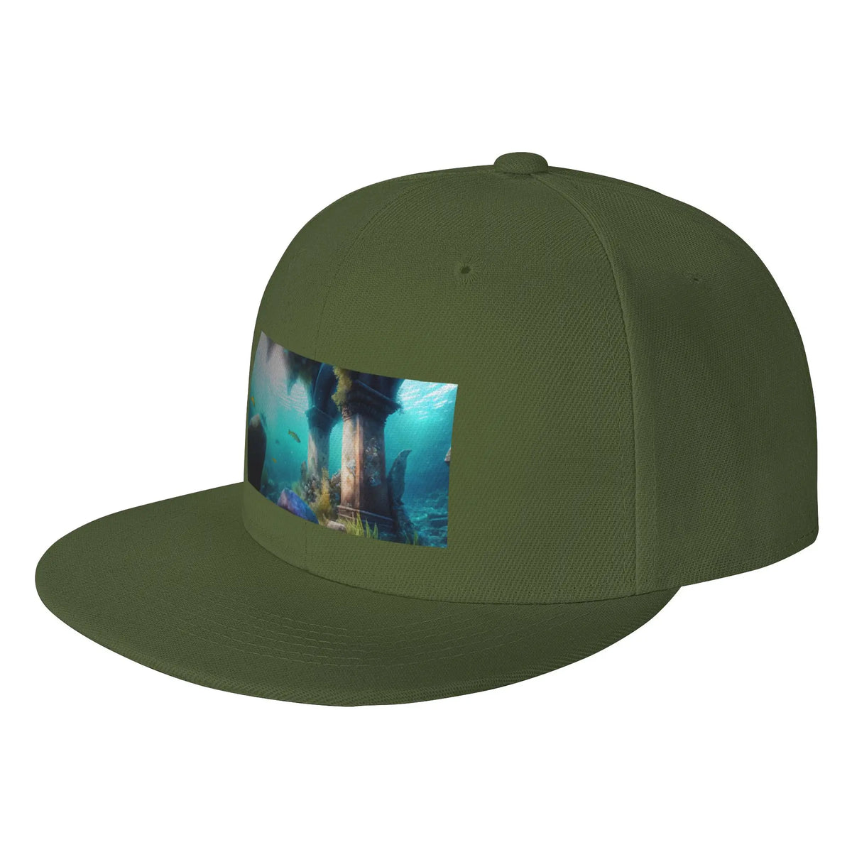 Old City Ruins Vintage Flat Brim Snapback Cap