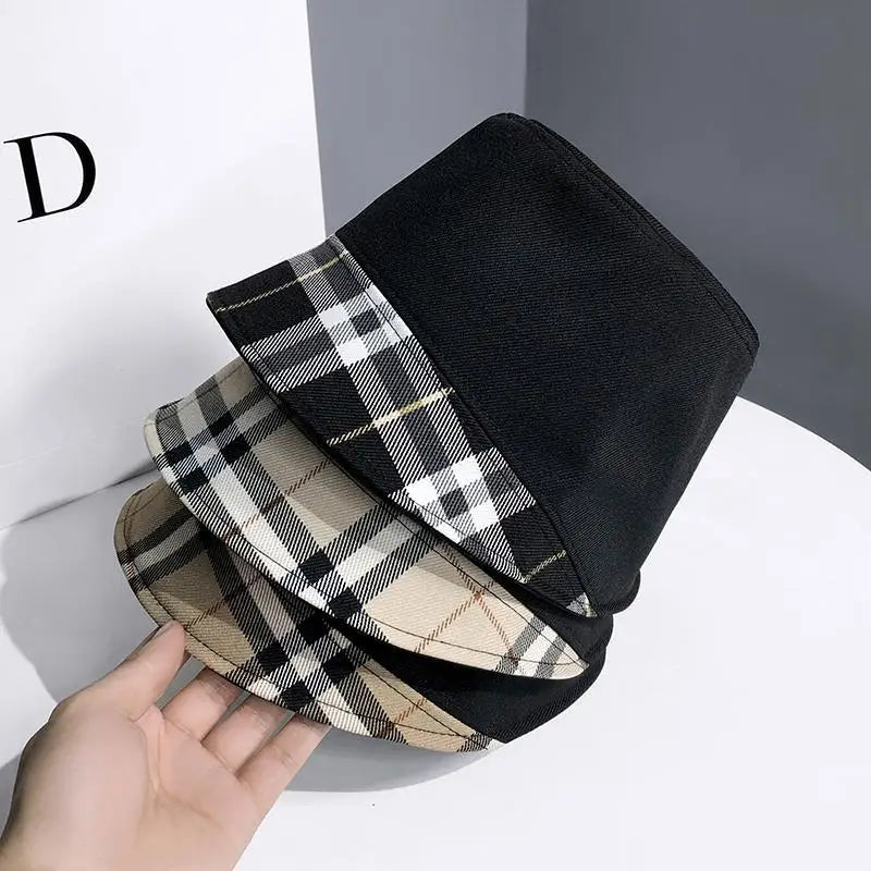 2026 New Checkered Splicing Bucket Hat Size 56-58cm