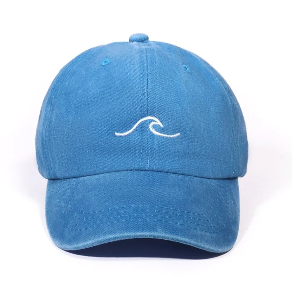 Wave Pattern Embroidered Baseball Cap