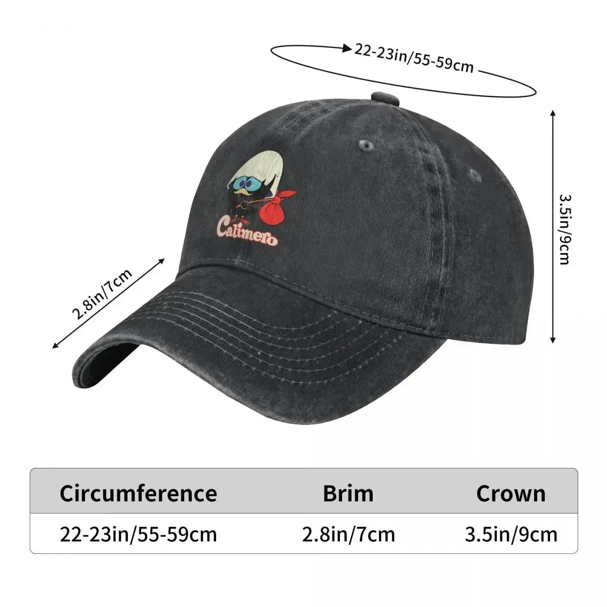 Calimero Distressed Denim Baseball Cap
